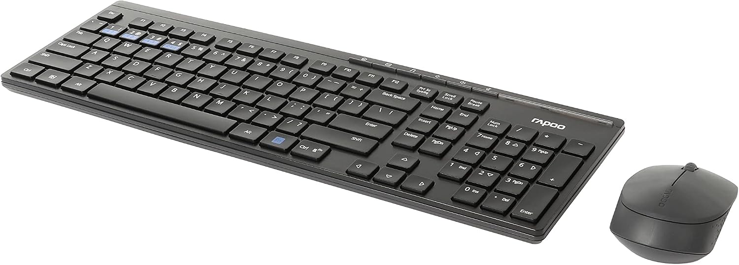 Rapoo 8100M Multi-mode Wireless Desktop Combo Set - Black (Q... - Image 7