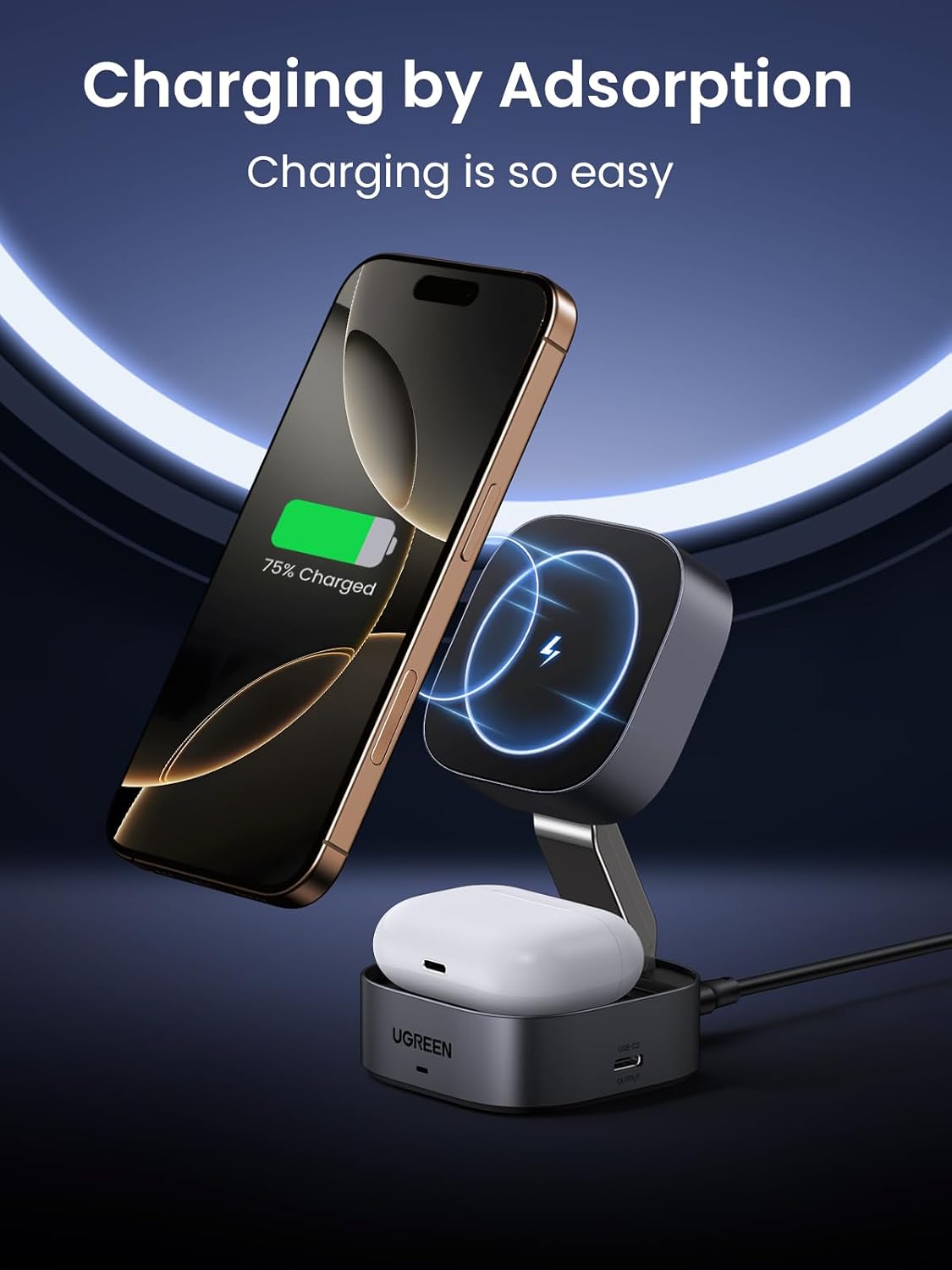 UGREEN 2-in-1 for MagSafe Charger, Wireless Charger Stand wi... - Image 4