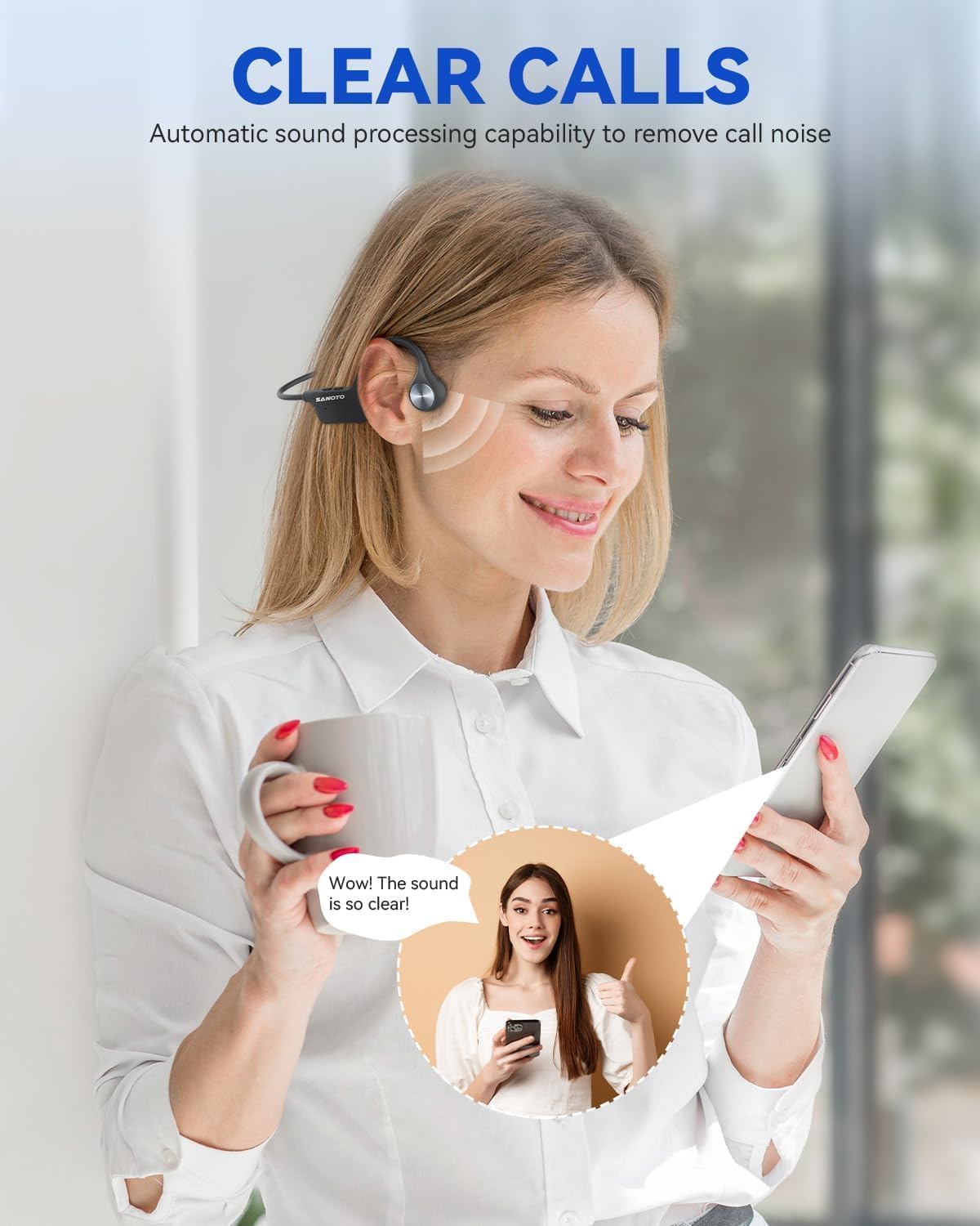 Monodeal bone conduction headphones, Bluetooth 5.3 Open Ear ... - Image 5