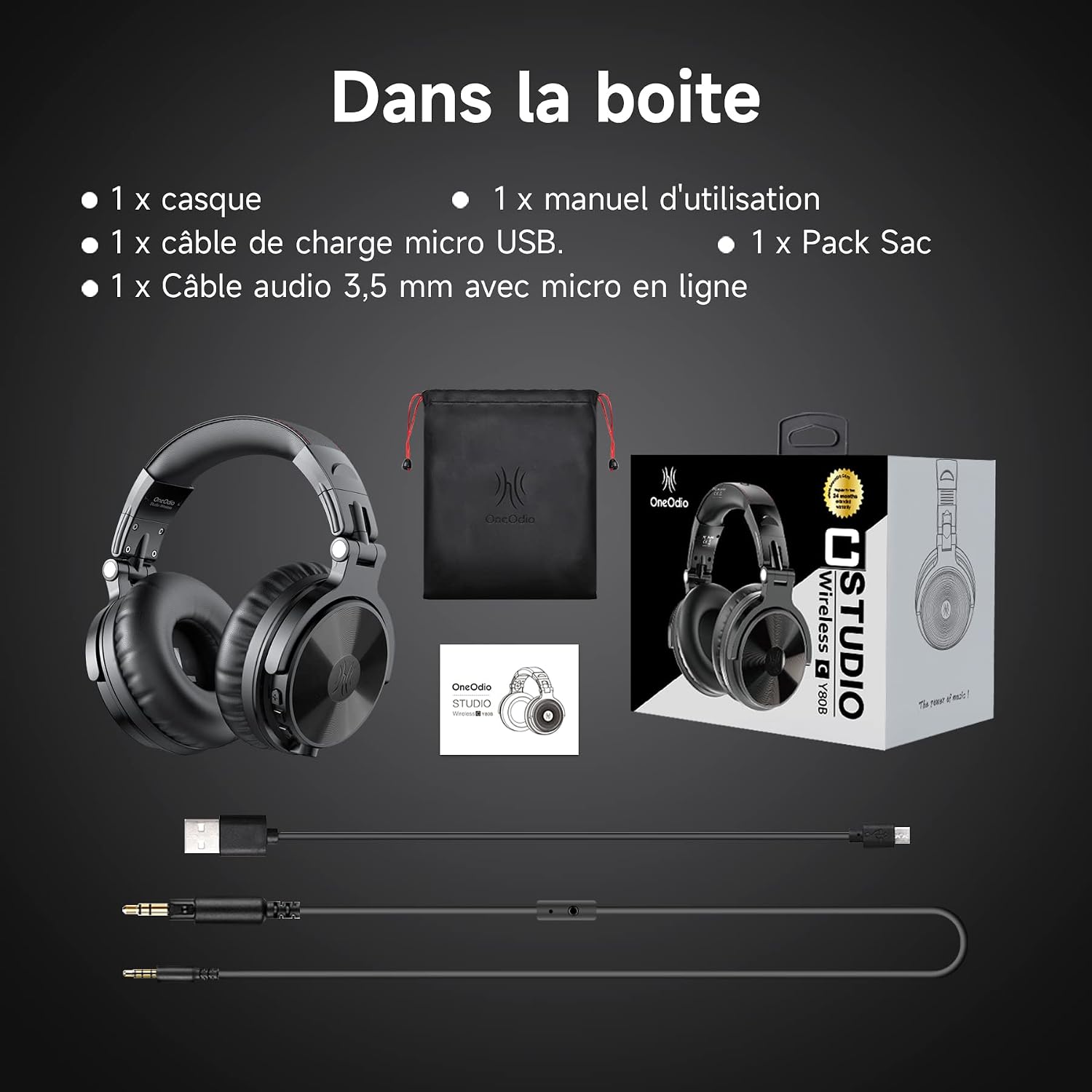 OneOdio Pro C Wireless Bluetooth Over-Ear Headphones, 110H P... - Image 8
