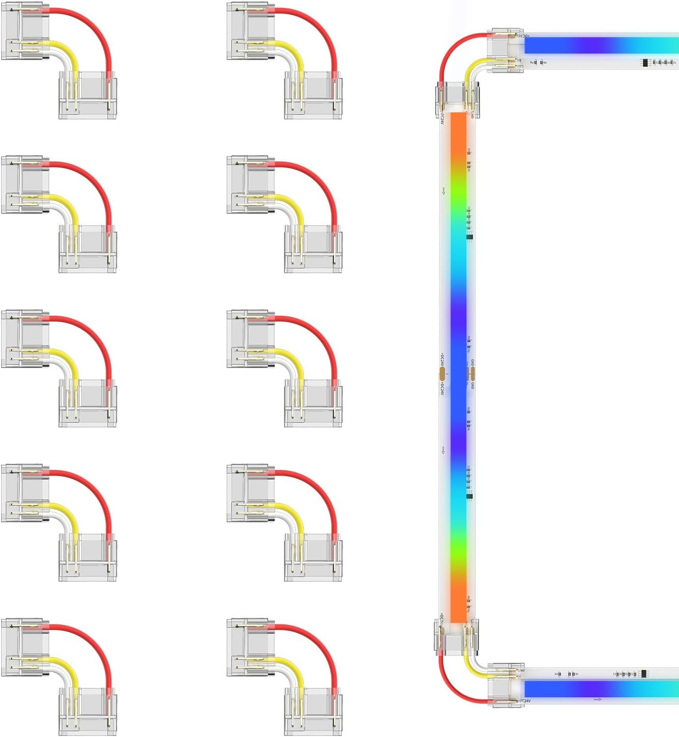PAUTIX 12mm Connectors for 3-Pin RGB Smart IC COB LED Strip ... - Image 2