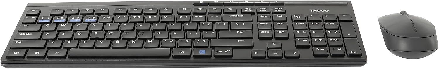 Rapoo 8100M Multi-mode Wireless Desktop Combo Set - Black (Q... - Image 8