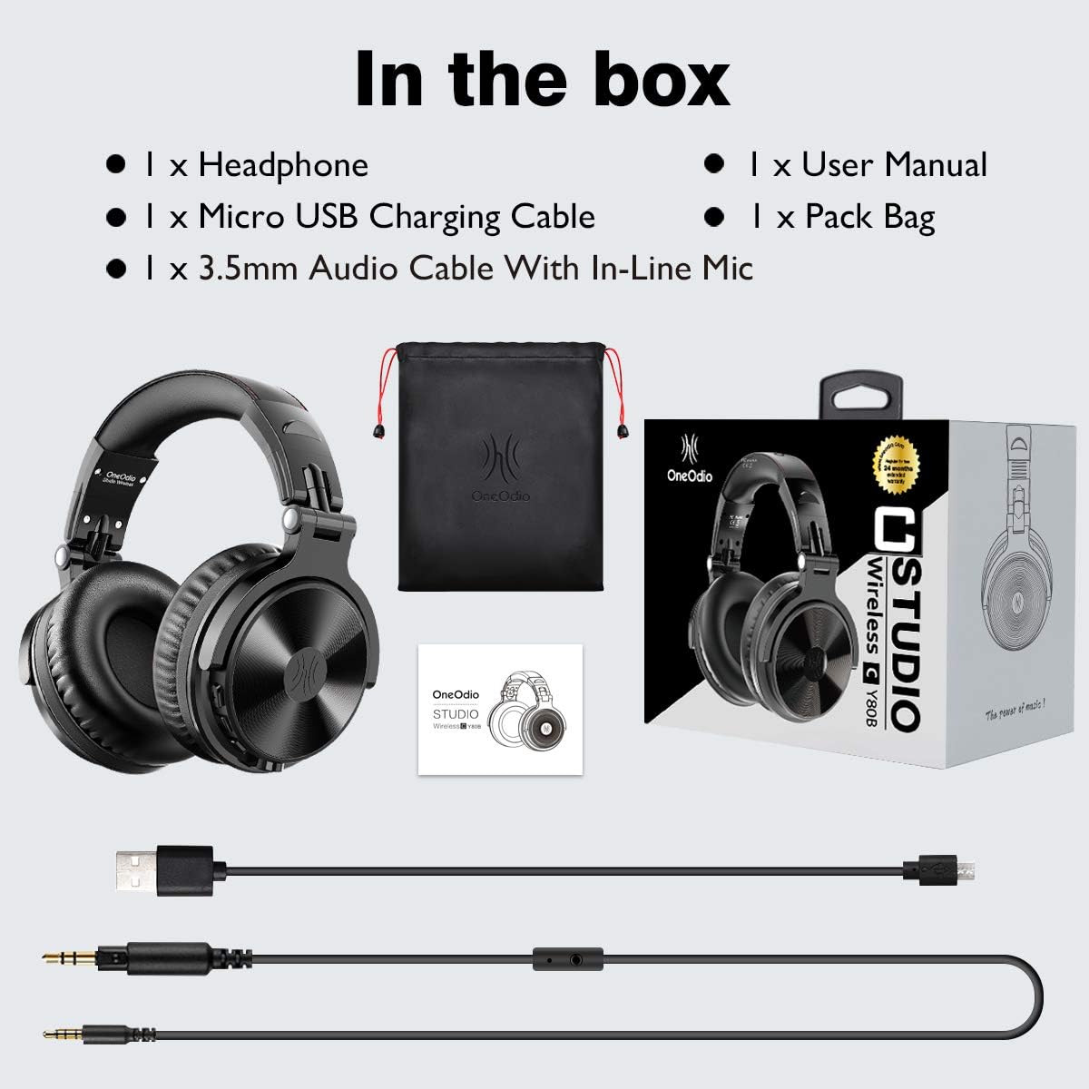 OneOdio Pro C Wireless Bluetooth Over-Ear Headphones, 110H P... - Image 9
