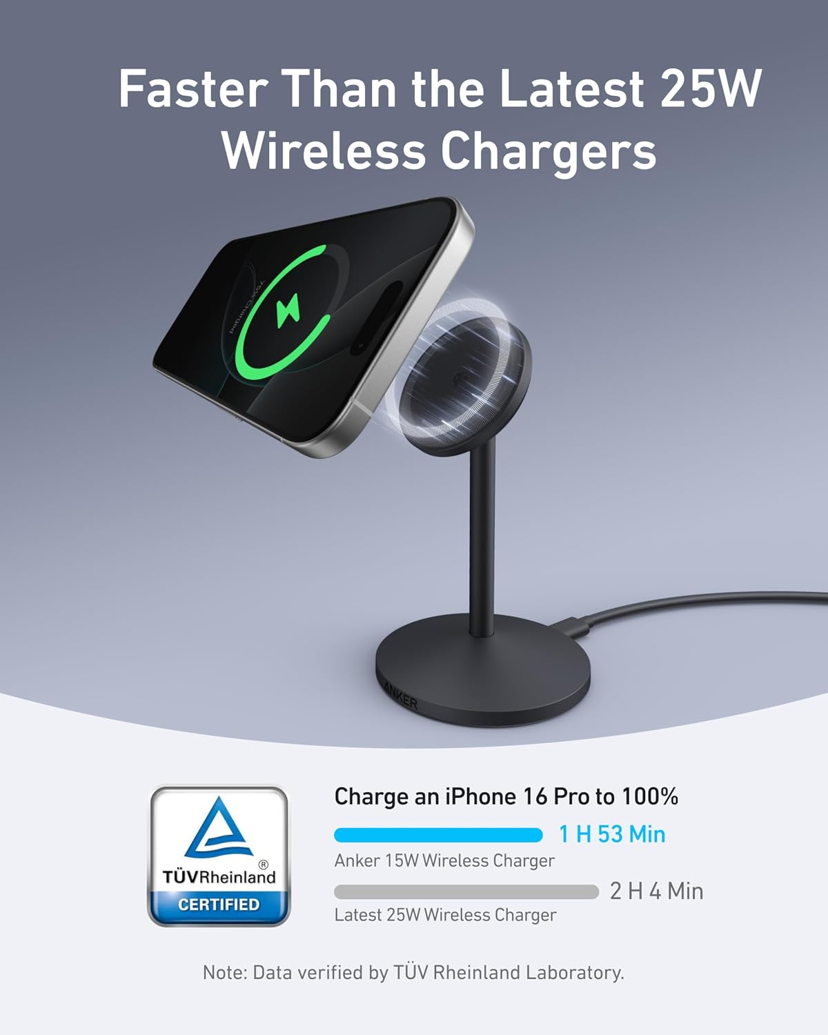Anker MagGo Qi2 15W Fast Charging MagSafe Charger Stand with... - Image 4