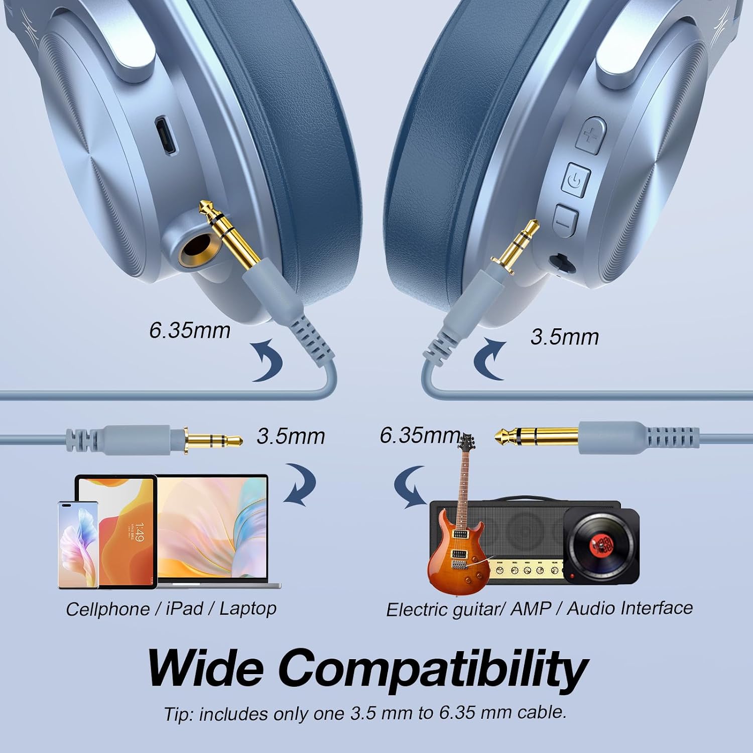 OneOdio A70 Over Ear Bluetooth Headphones, Foldable Wireless... - Image 5