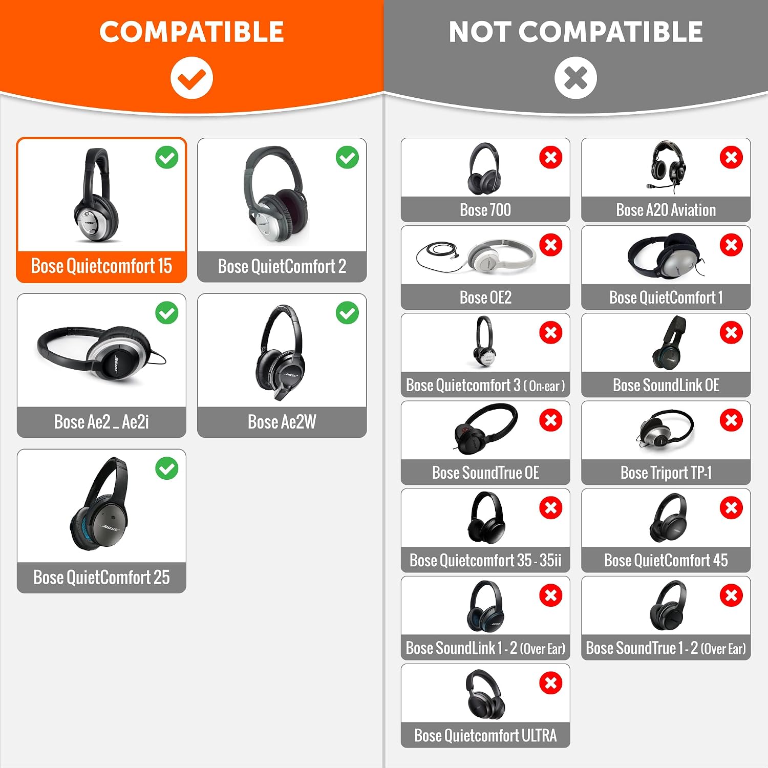 WC PadZ QC15 - Replacement Ear Pads for Bose QuietComfort 15 - Image 3