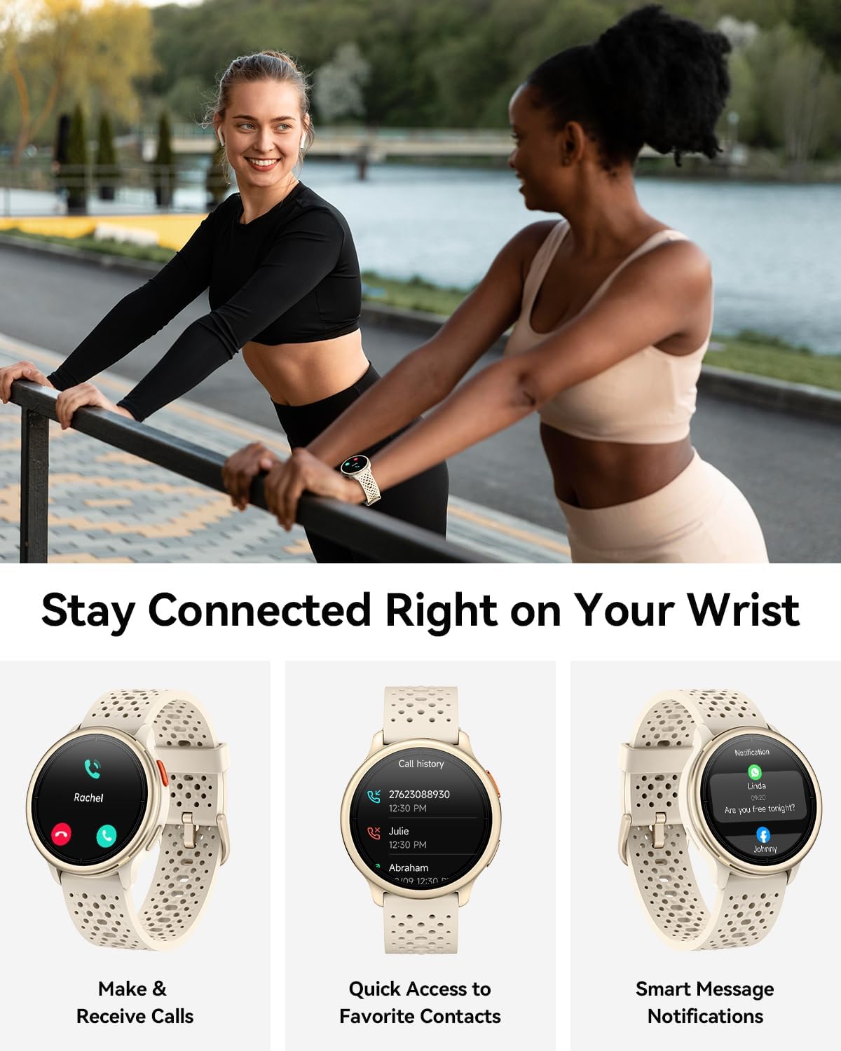 Quican Smart Watches for Women Men, 1.27" Round, Answer/Make... - Image 3