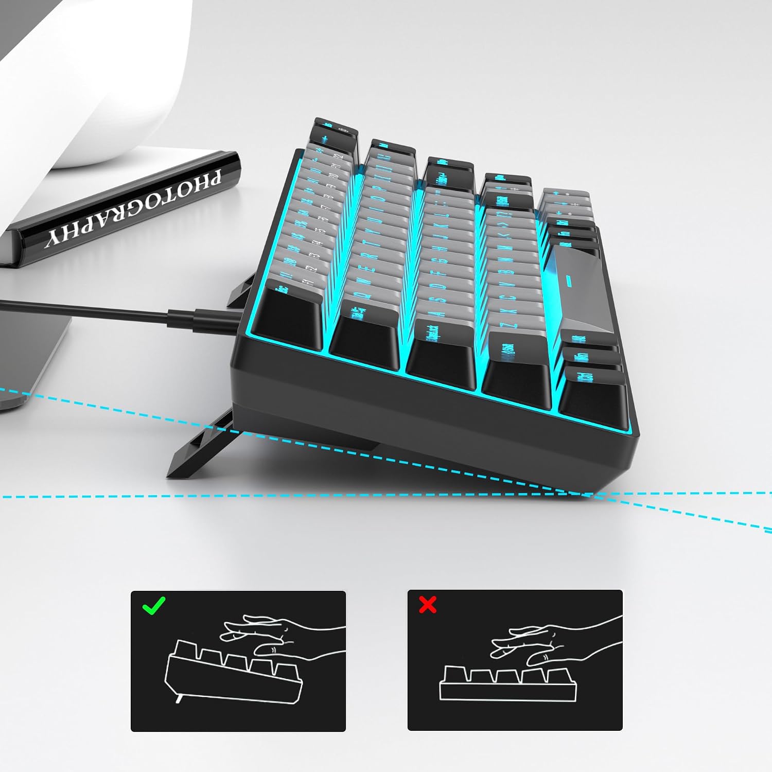MageGee Portable 60% Mechanical Gaming Keyboard, LED Blue Ba... - Image 5