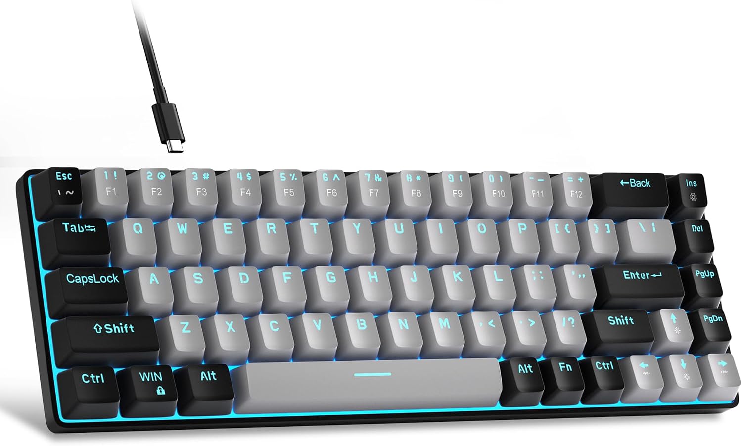 MageGee Portable 60% Mechanical Gaming Keyboard, LED Blue Ba... - Image 2