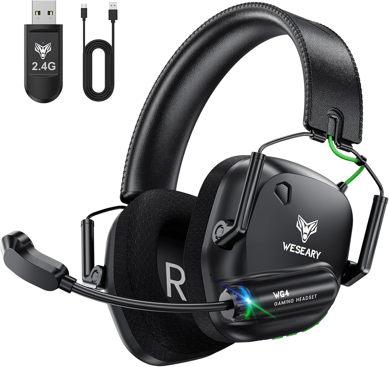 WESEARY WG4 Wireless Gaming Headset with Mic for PS5 PS4 PC ... - Image 2