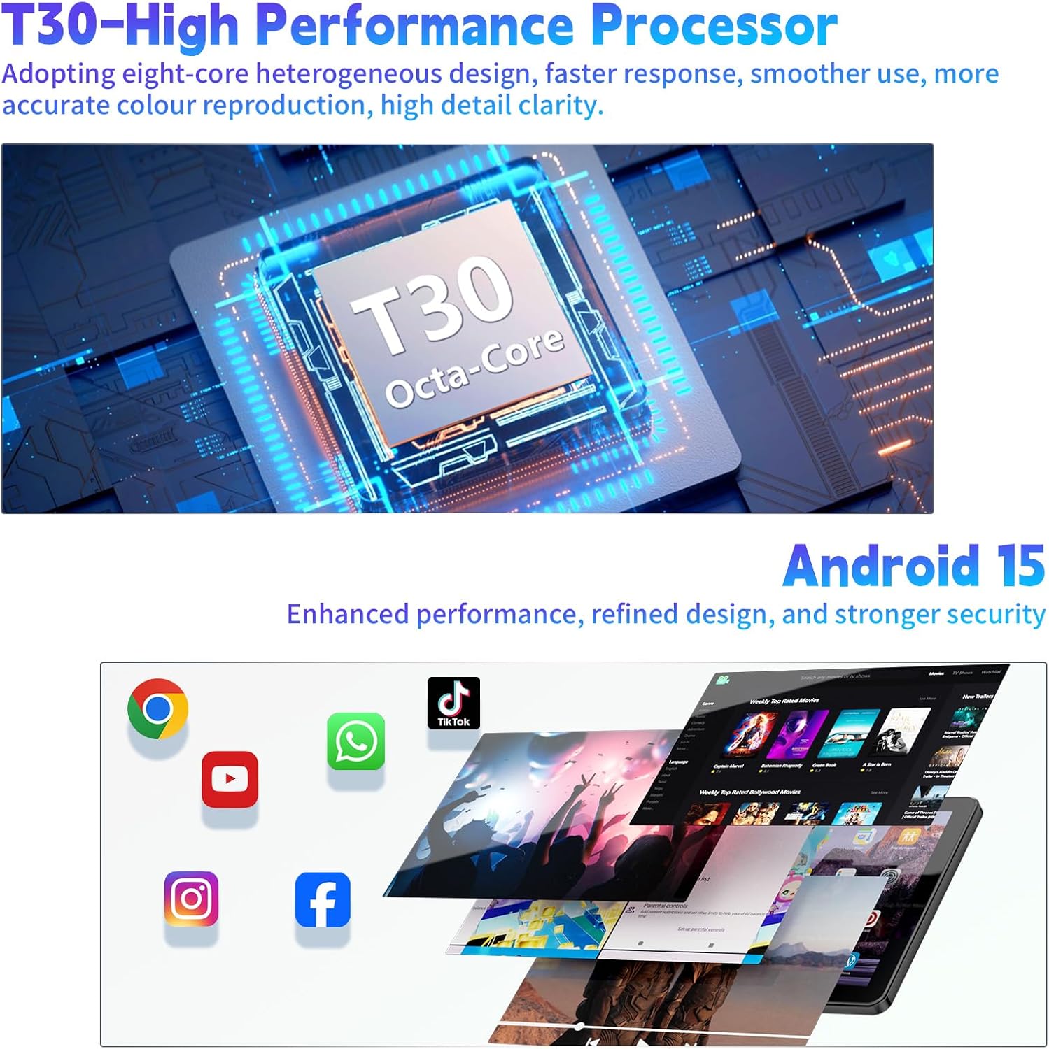 Tablet 10 inch Android 15, 18GB RAM 128 ROM, 6000mAh - Image 4