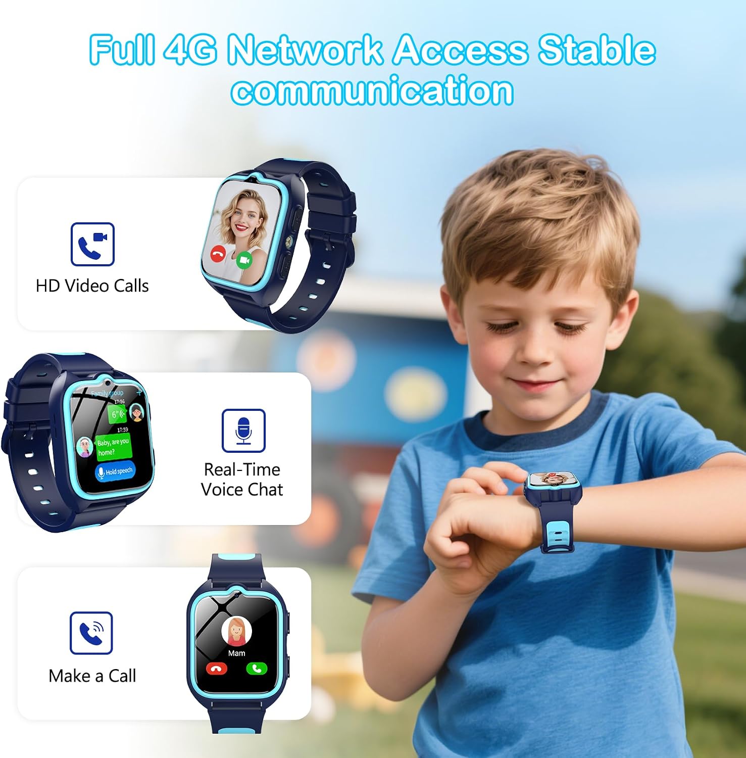 Kids Smart WatchοΌ4G Smartwatch for Boys and Girls,GPS,Voice ... - Image 4