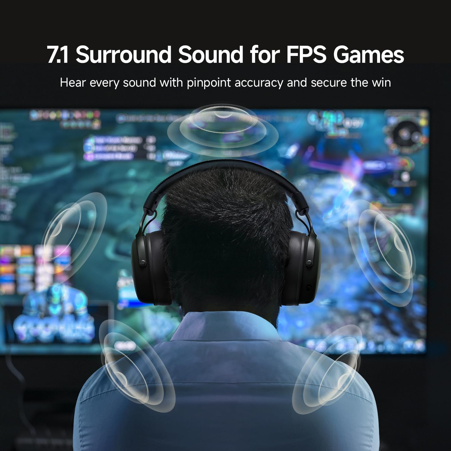 MCHOSE V9 Pro 7.1 Surround Sound FPS Wireless Gaming Headset - Image 3