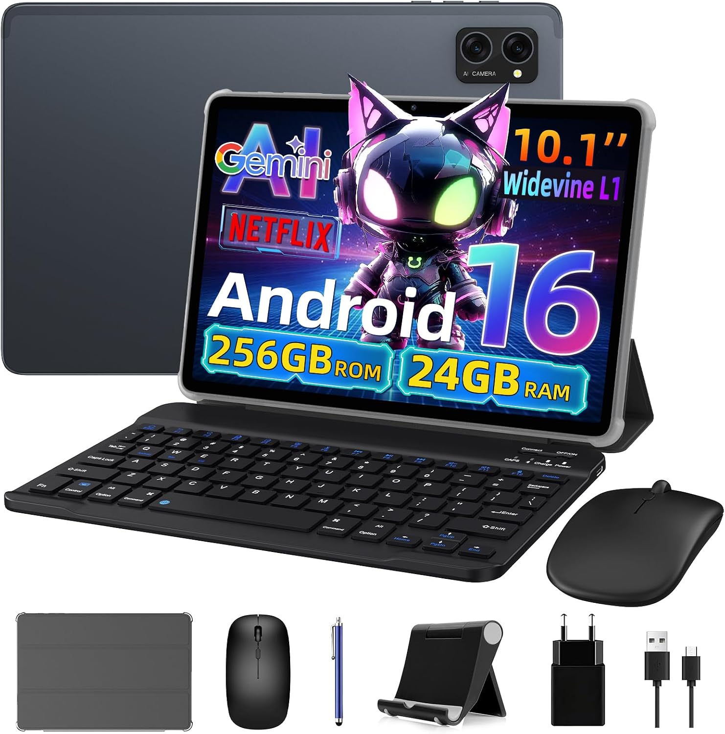 Tablet with Keyboard, Android 16 Tablet, 24GB +256GB/2TB, 4 ...