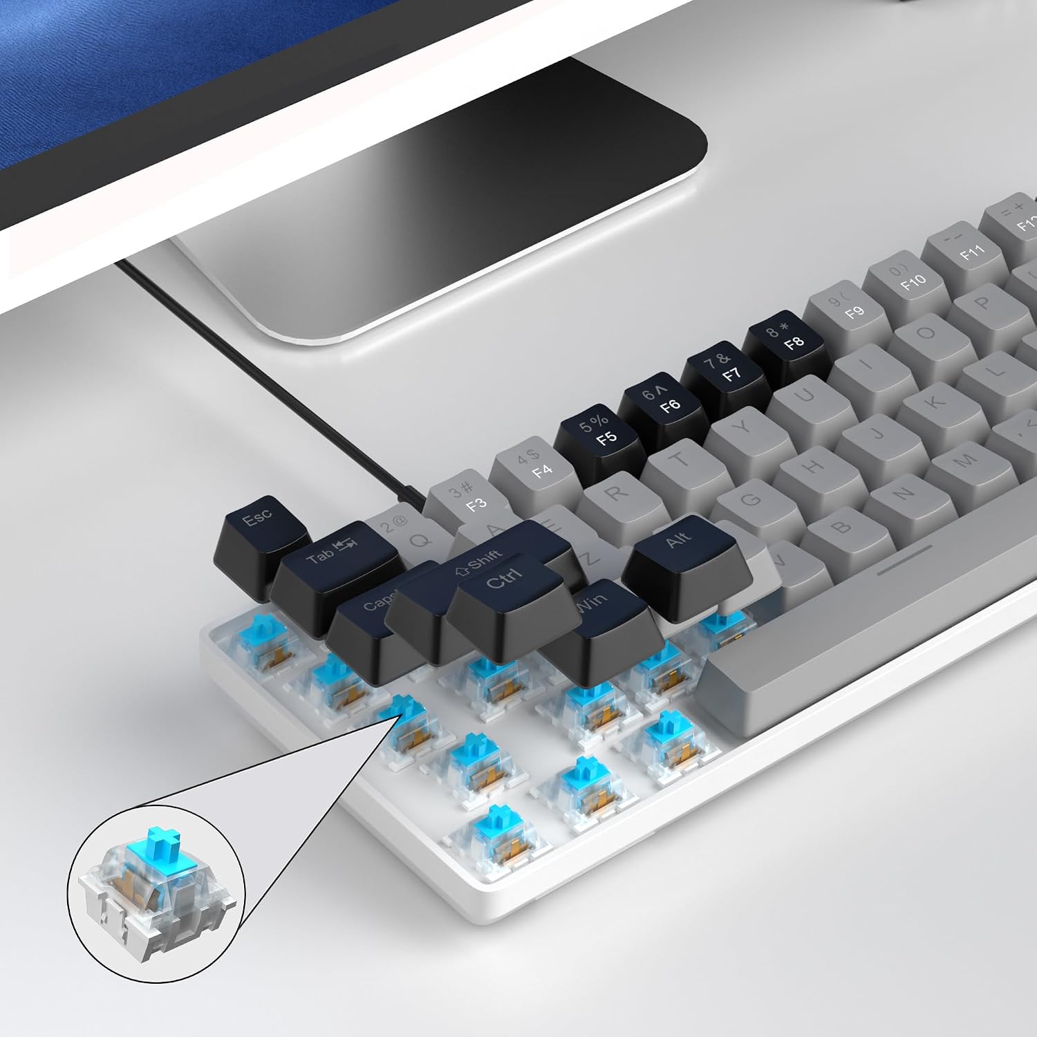 MageGee Portable 60% Mechanical Gaming Keyboard, LED Blue Ba... - Image 7