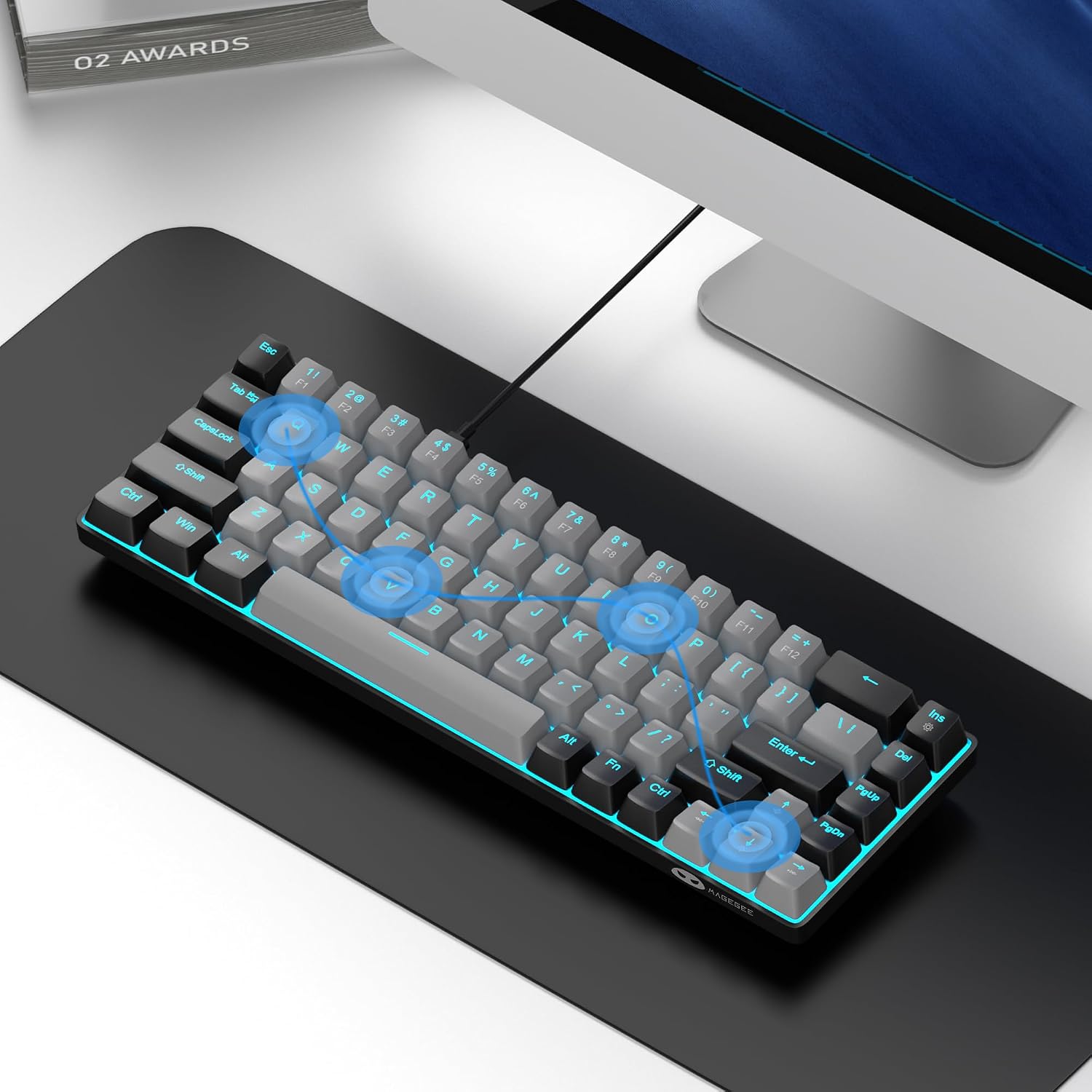 MageGee Portable 60% Mechanical Gaming Keyboard, LED Blue Ba... - Image 8
