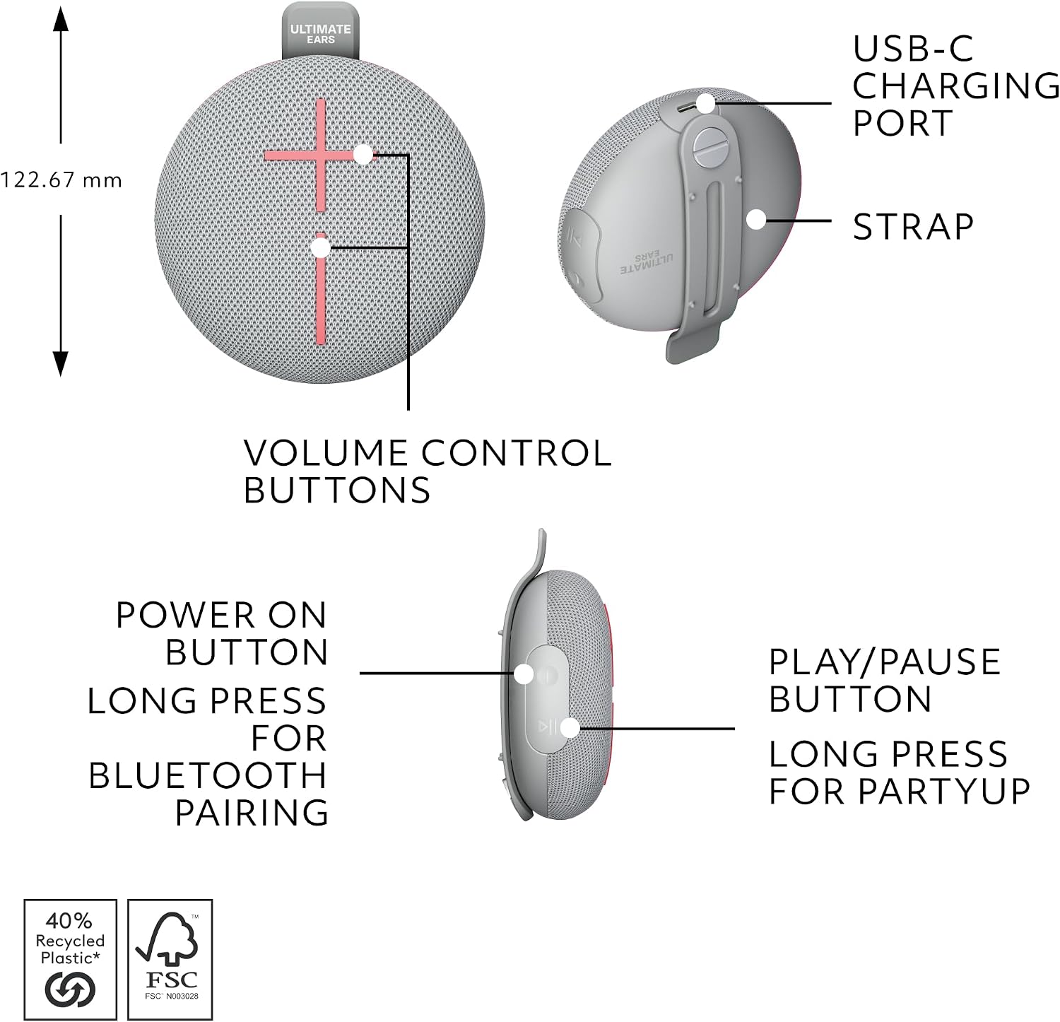 ULTIMATE EARS MINIROLL Ultra-Portable Waterproof Bluetooth S... - Image 8