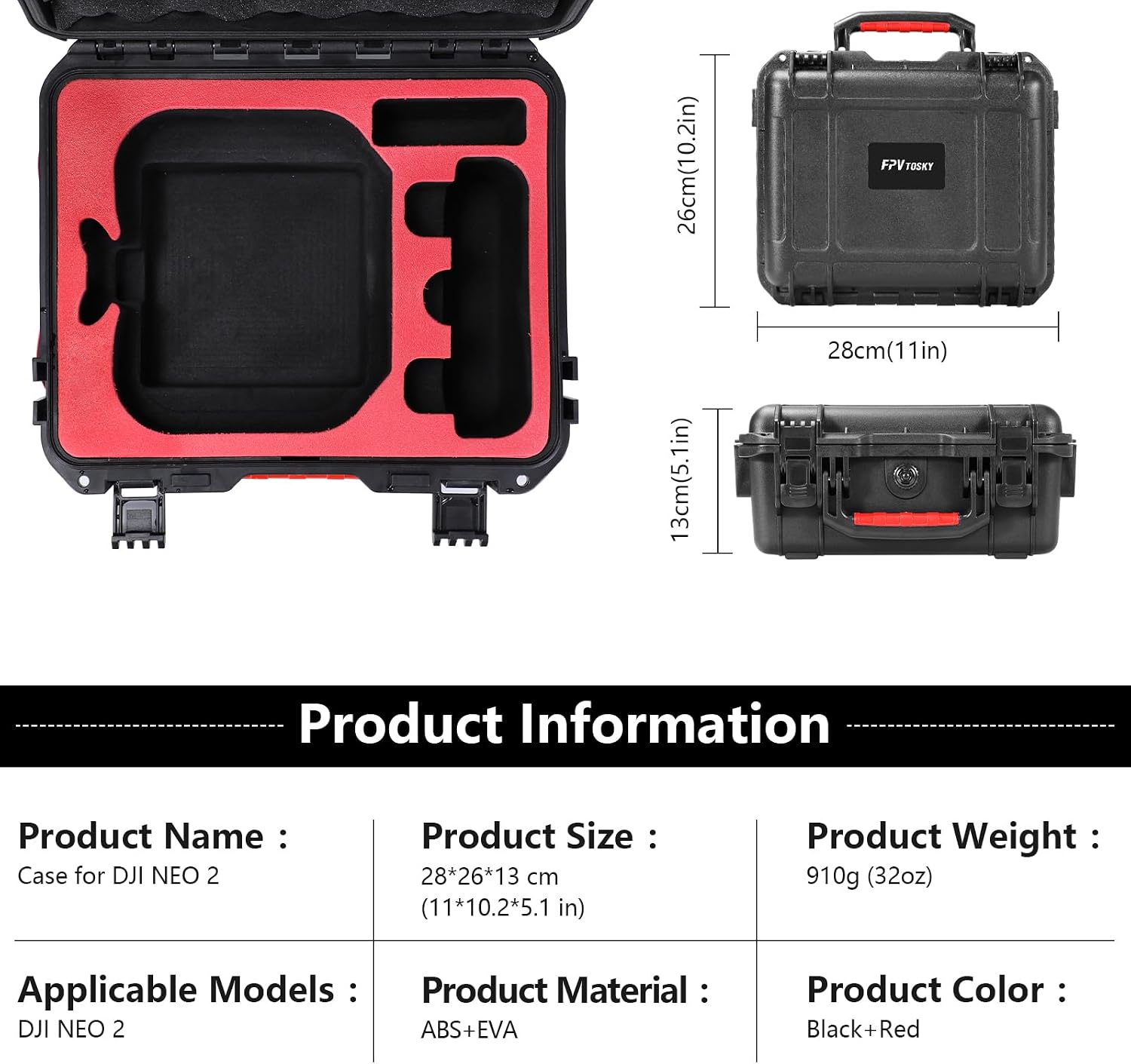 FPVtosky NEO 2 Case, Waterproof Hard Case for DJI NEO 2 Fly ... - Image 6