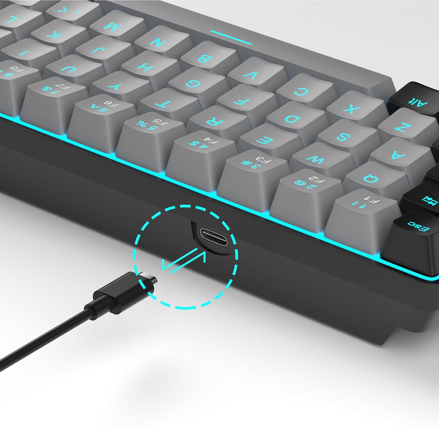 MageGee Portable 60% Mechanical Gaming Keyboard, LED Blue Ba... - Image 9