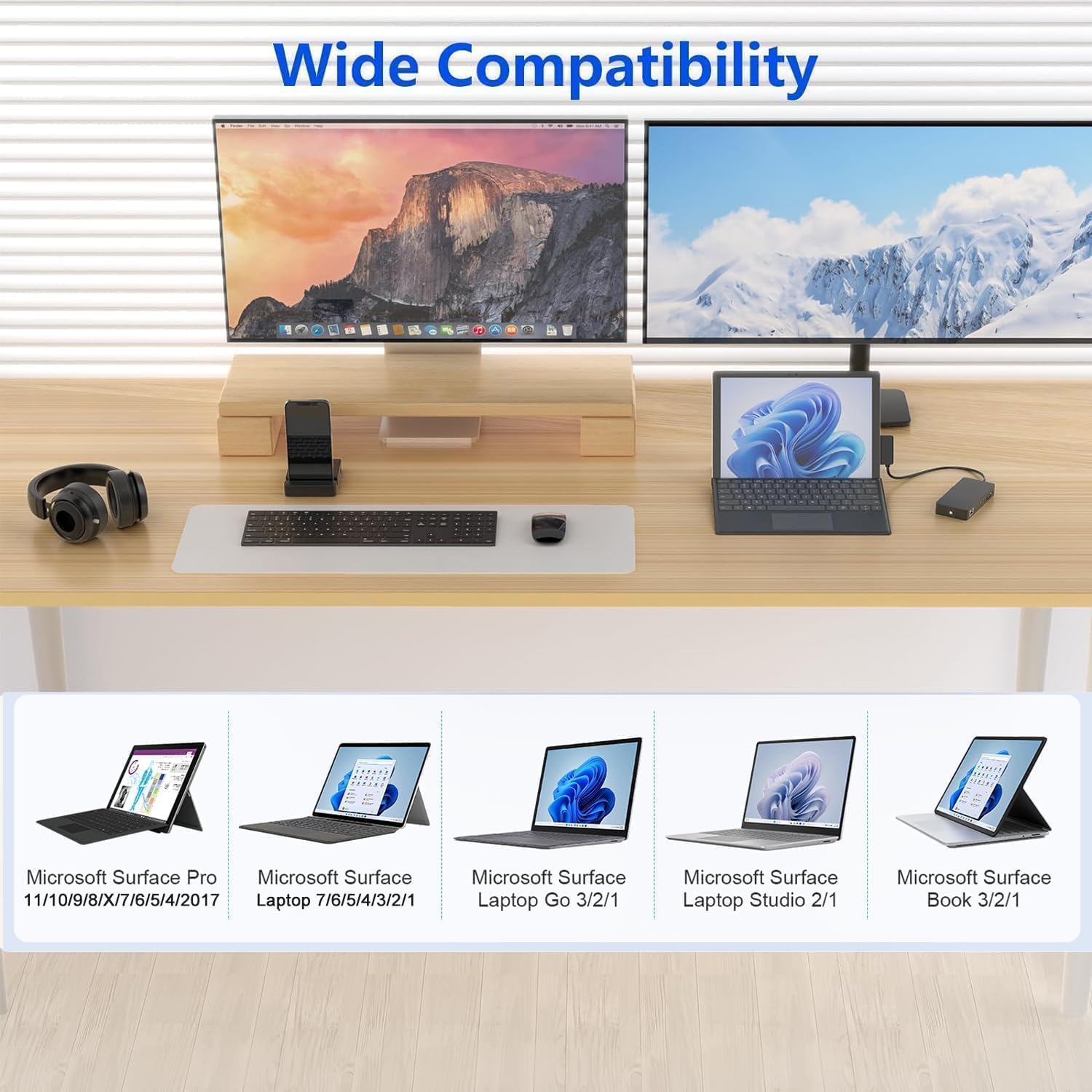 4k@60Hz HDMI+VGA Microsoft Surface Dock Triple Displays - 11... - Image 5