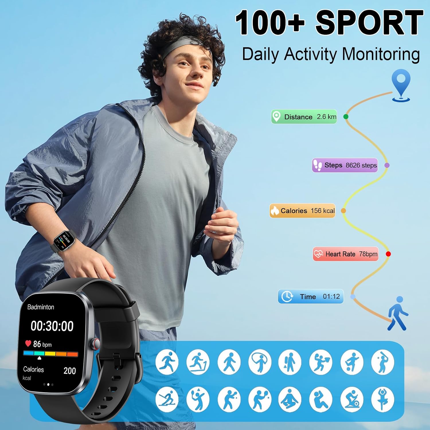Soudorv 1.91" HD Bluetooth 5.4 Calling Smartwatch for Men - Image 4