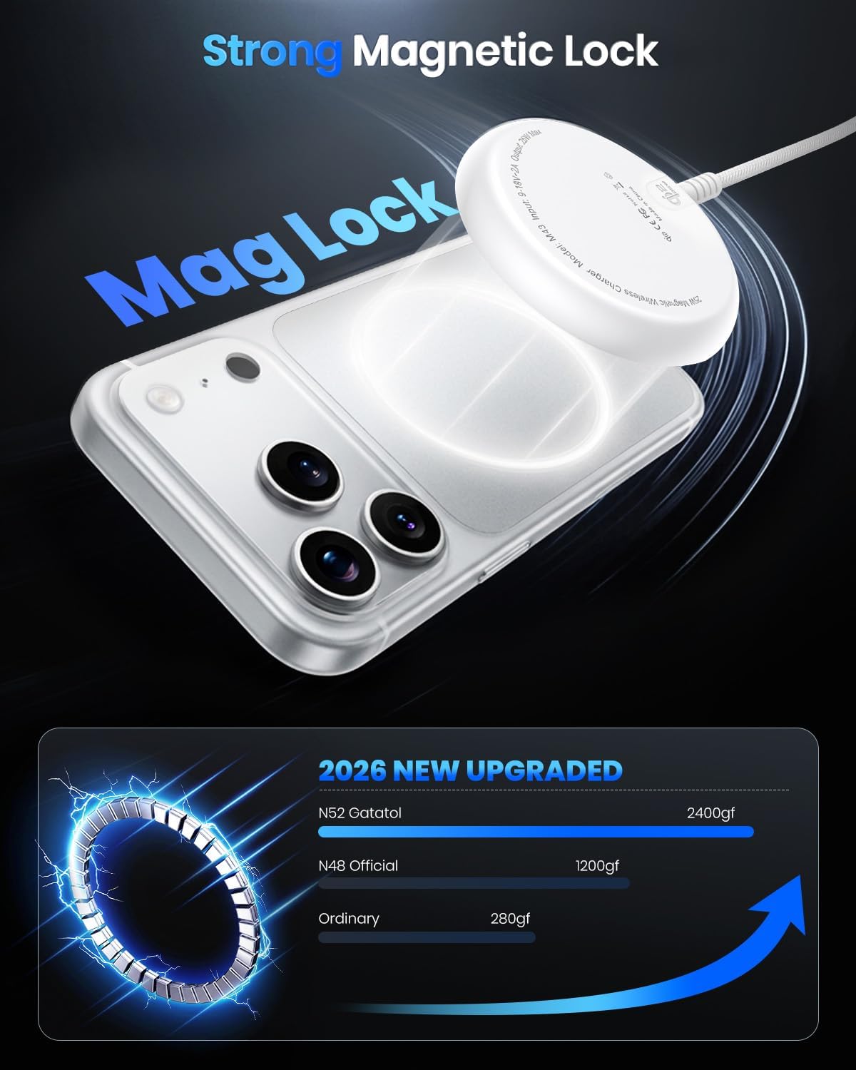 Qi2 25W Magnetic Wireless Charger, 1.5m Fast Charging Pad Co... - Image 6