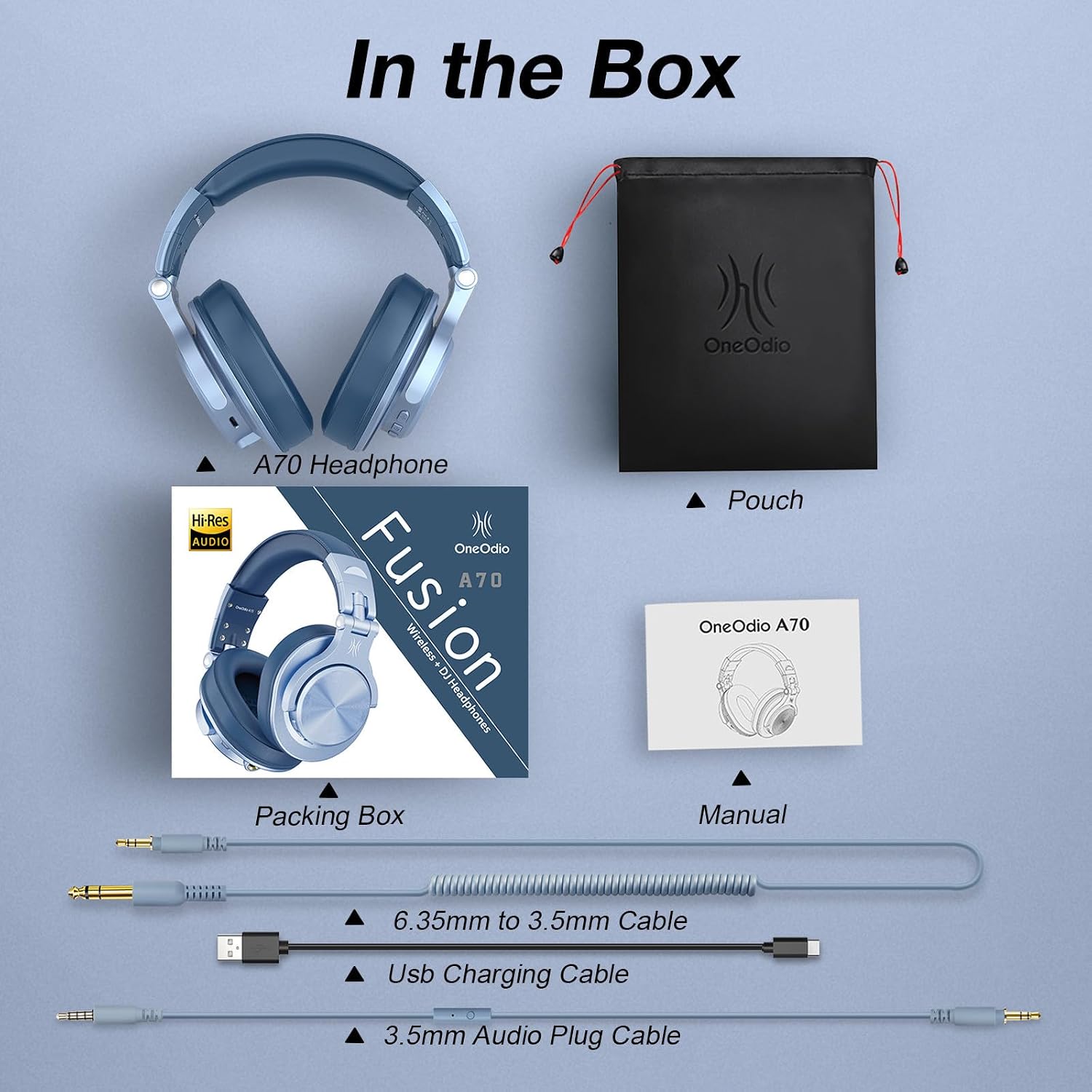 OneOdio A70 Over Ear Bluetooth Headphones, Foldable Wireless... - Image 9