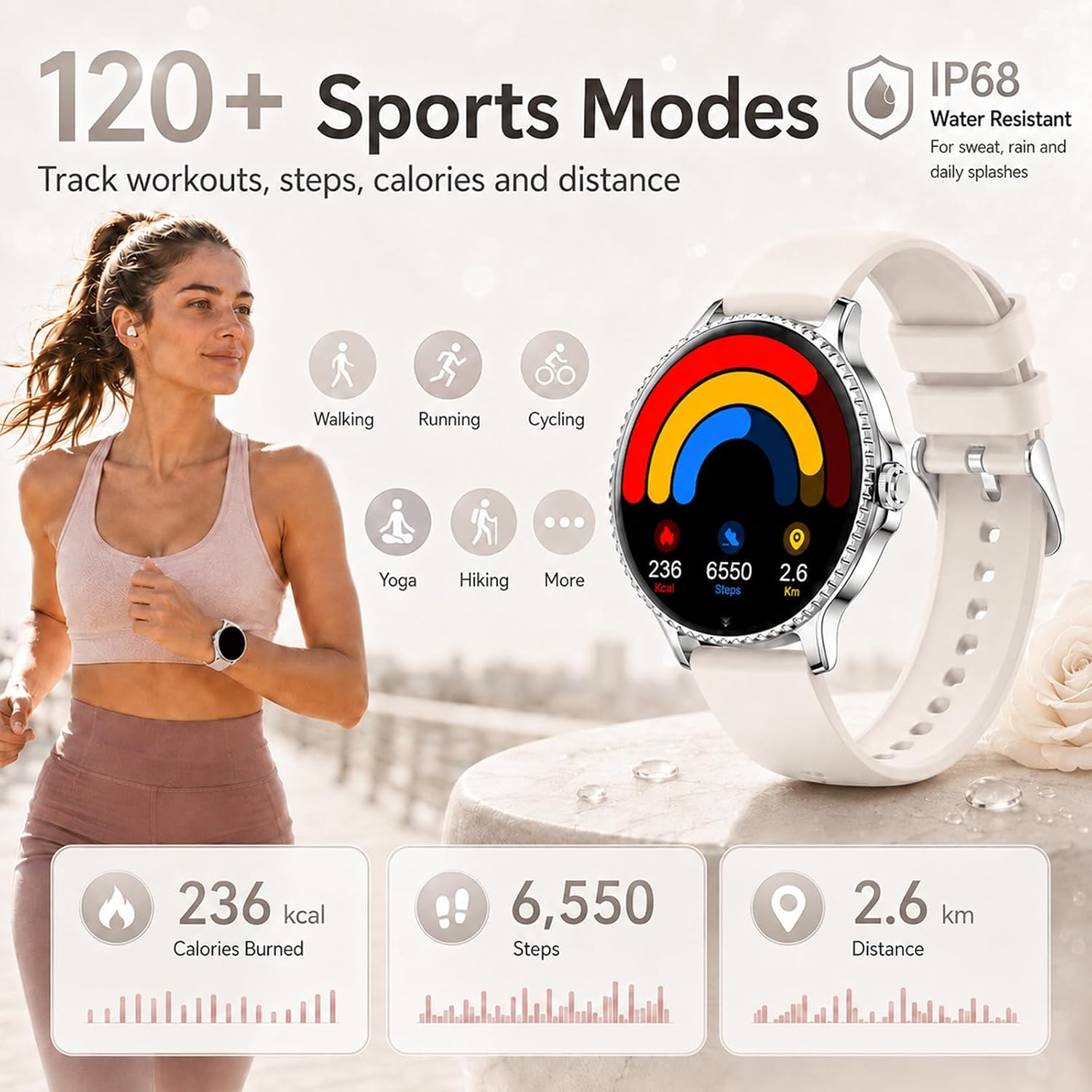 Smart Watch for Women, 1.27" HD Round Smartwatch with Make/A... - Image 7