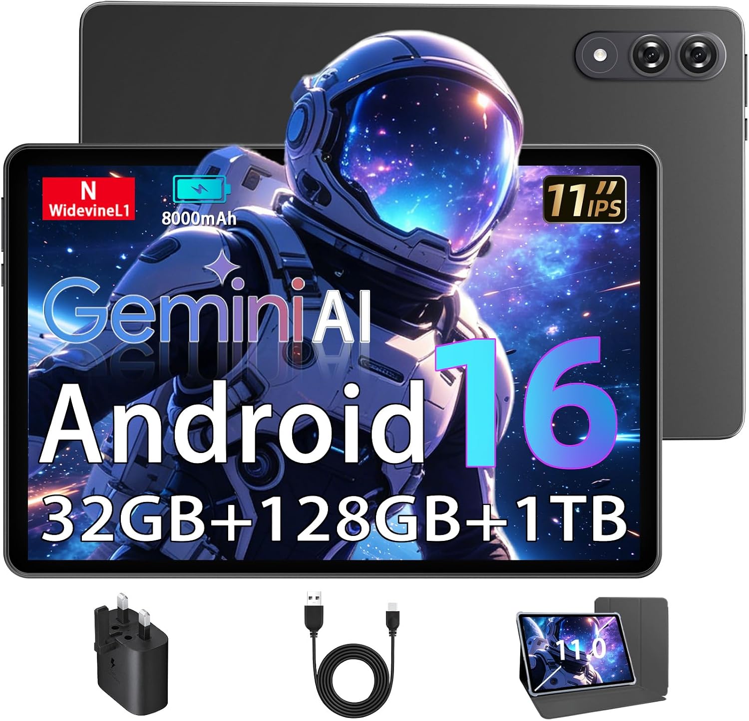 Android Tablets 11 Inch, Tablet Android 16 with Case, 32GB R... - Image 2