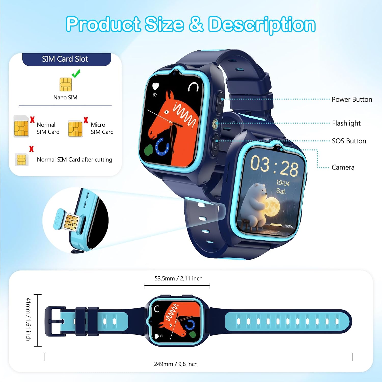 Kids Smart WatchοΌ4G Smartwatch for Boys and Girls,GPS,Voice ... - Image 9