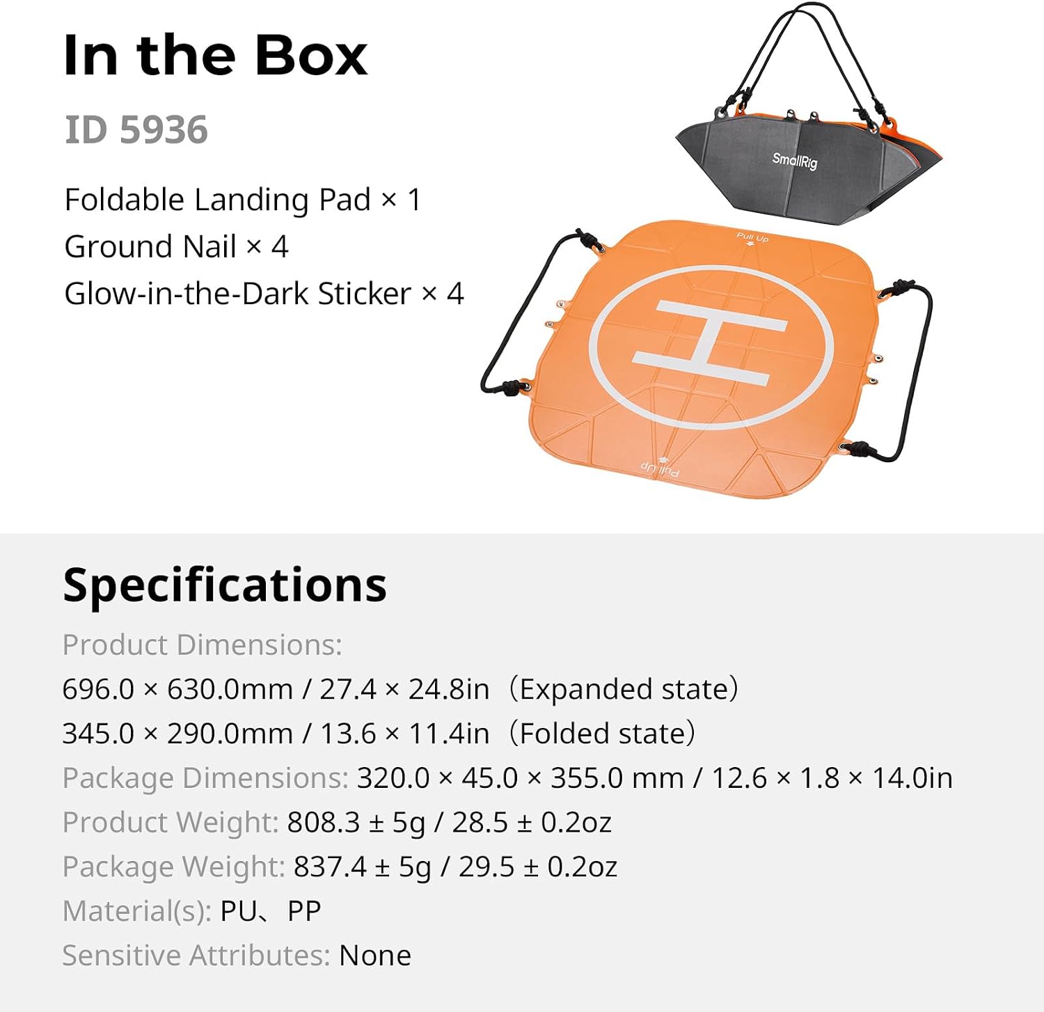 SMALLRIG 75cm Foldable Drone Landing Pad, 2-in-1 Fast-fold C... - Image 9