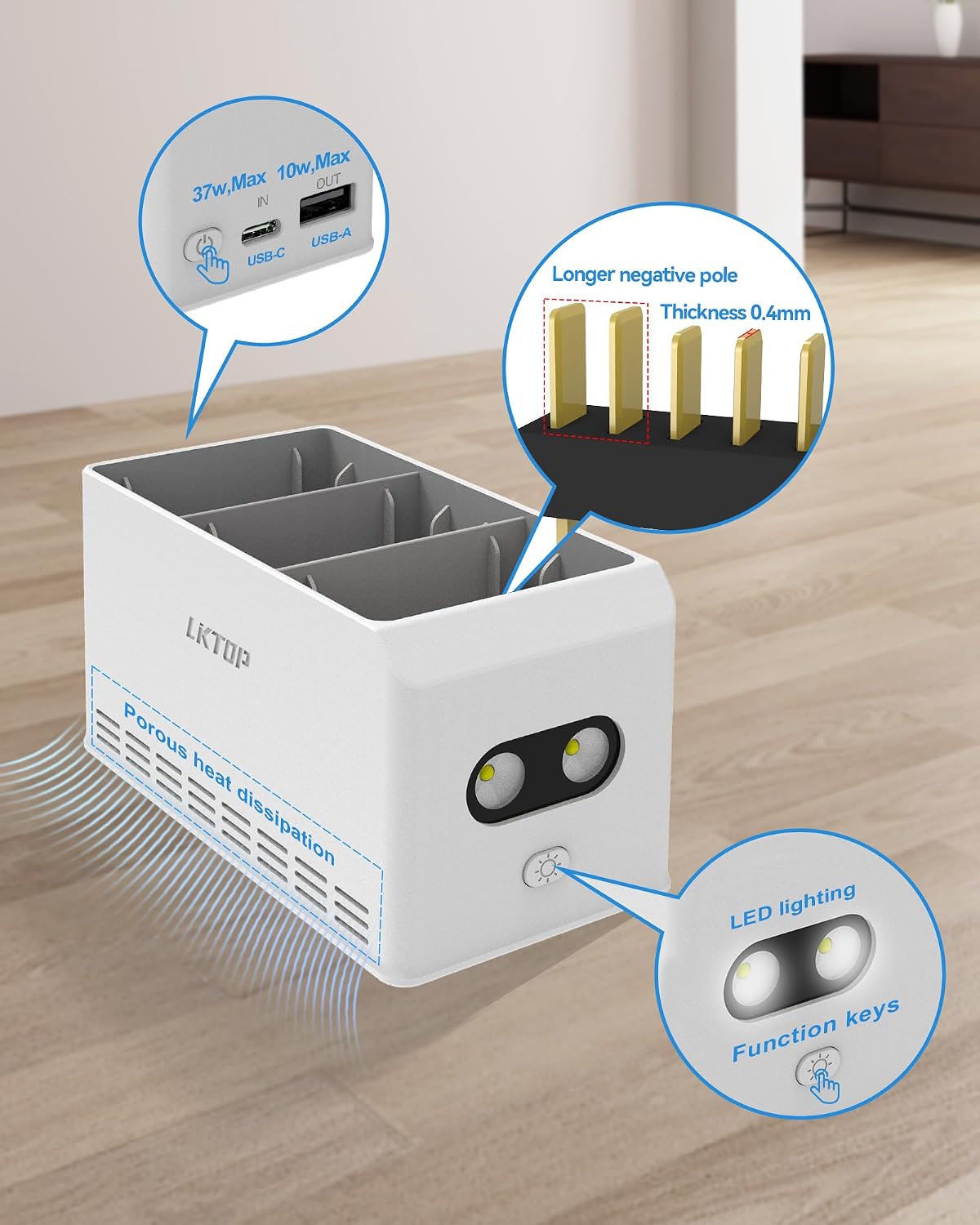 LKTOP Mini 5 Pro/4 Pro/3 Pro/3 Battery Charging Hub 37W Fast... - Image 9