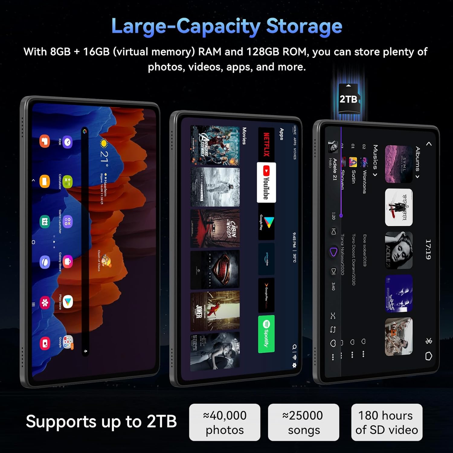 Tablet, 11 Inch Android 16 Tablets with Keyboard Gemini AI 3... - Image 7