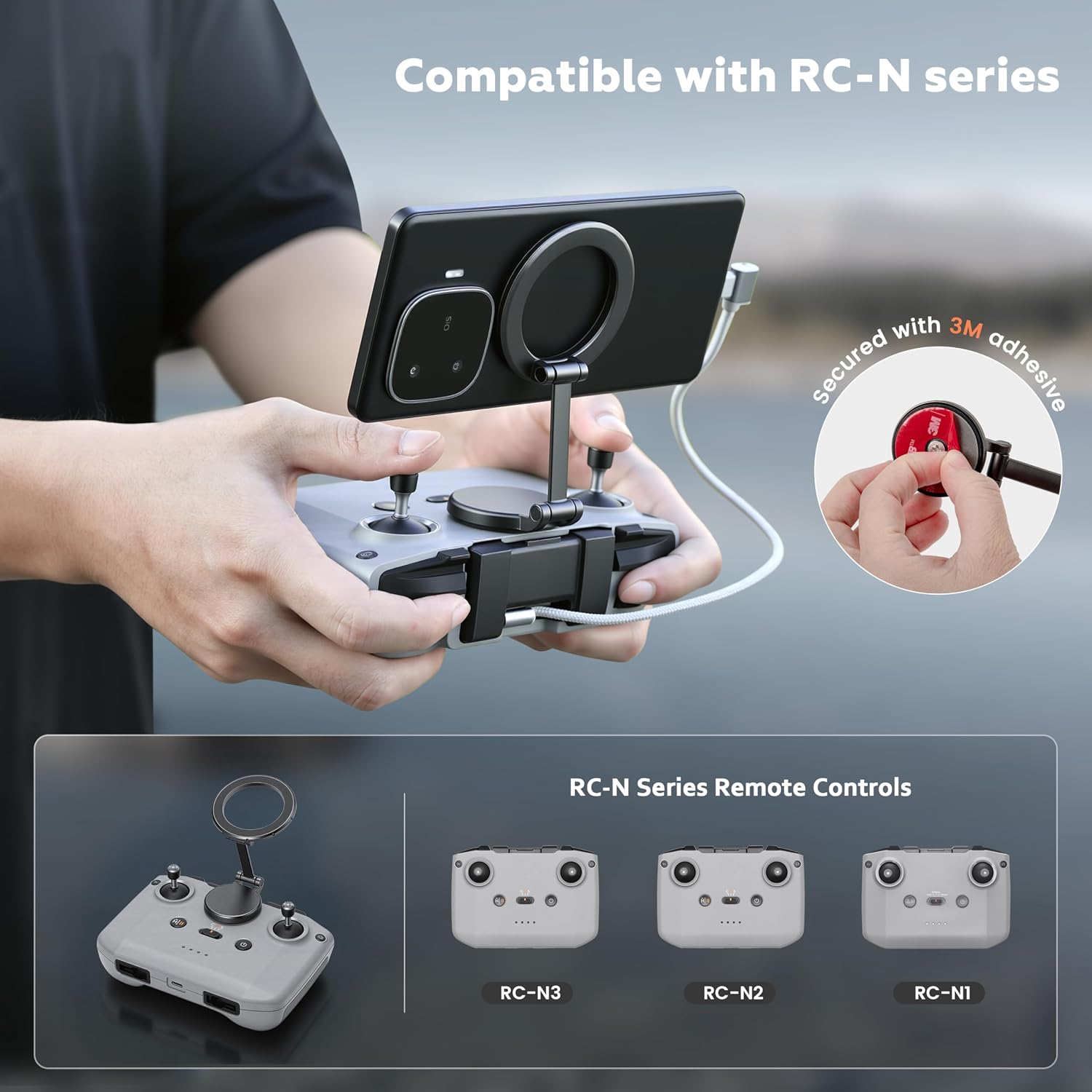 STARTRC Adjustable Magnetic Phone Stand for DJI RC-N/N1/N2/N... - Image 5