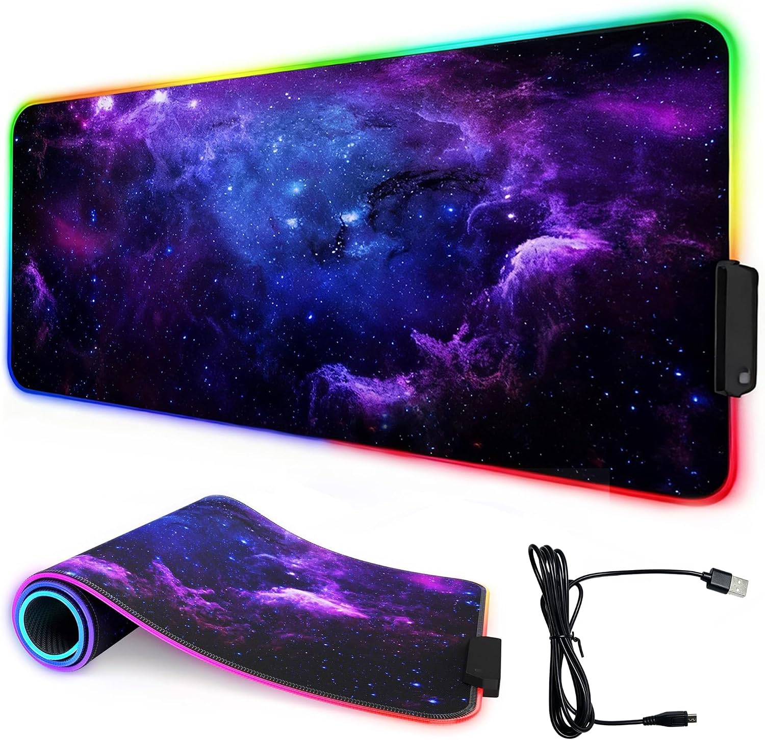 RGB Gaming Mouse Mat, 900x400 mm Large Keyboard Desk Mat