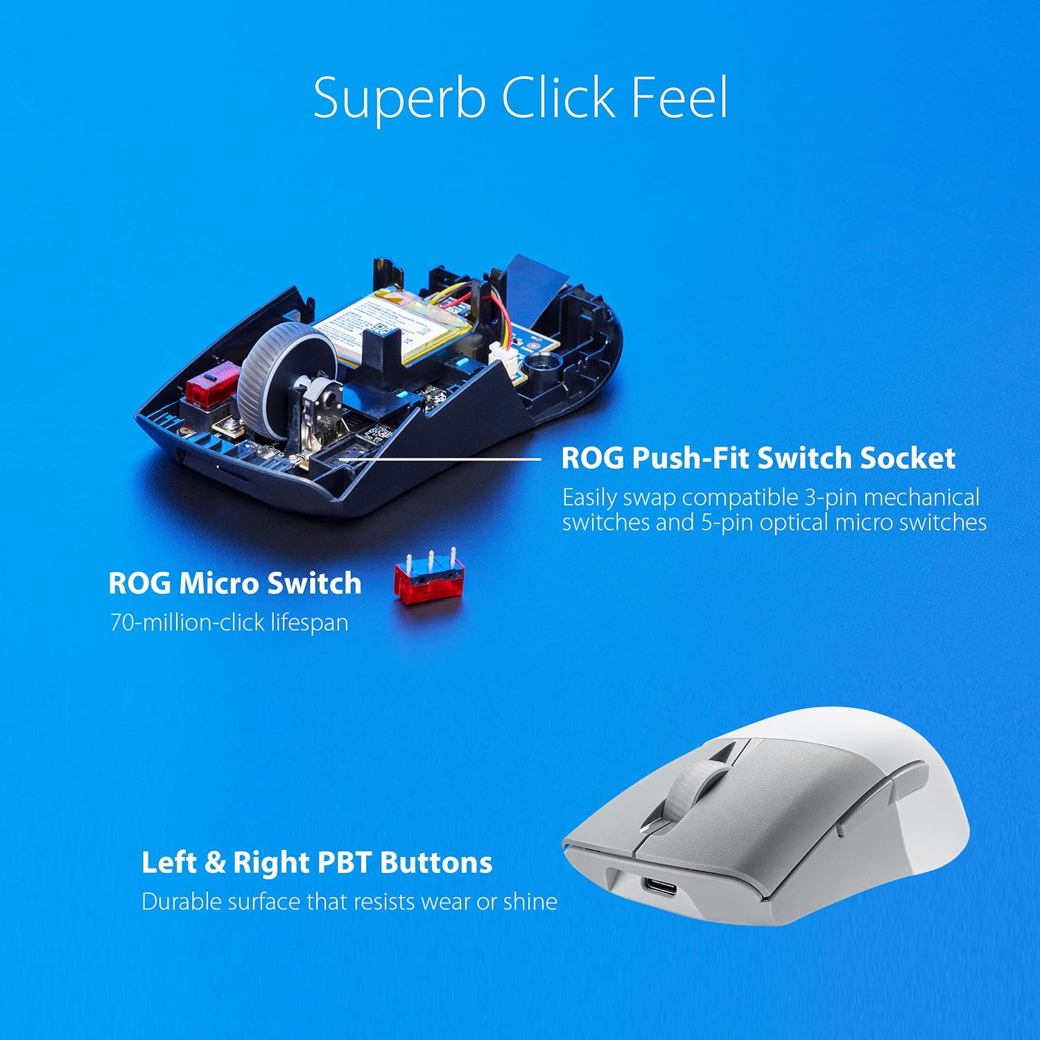 Asus ROG Keris Wireless AimPoint Gaming Mouse, M - Black - Image 6