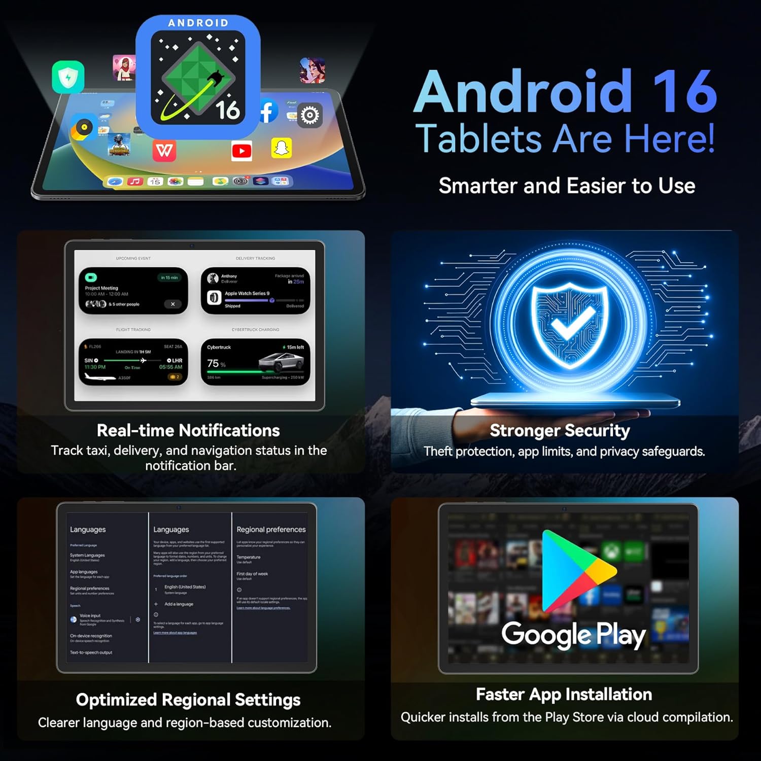 Tablet, 11 Inch Android 16 Tablets with Keyboard Gemini AI 3... - Image 5