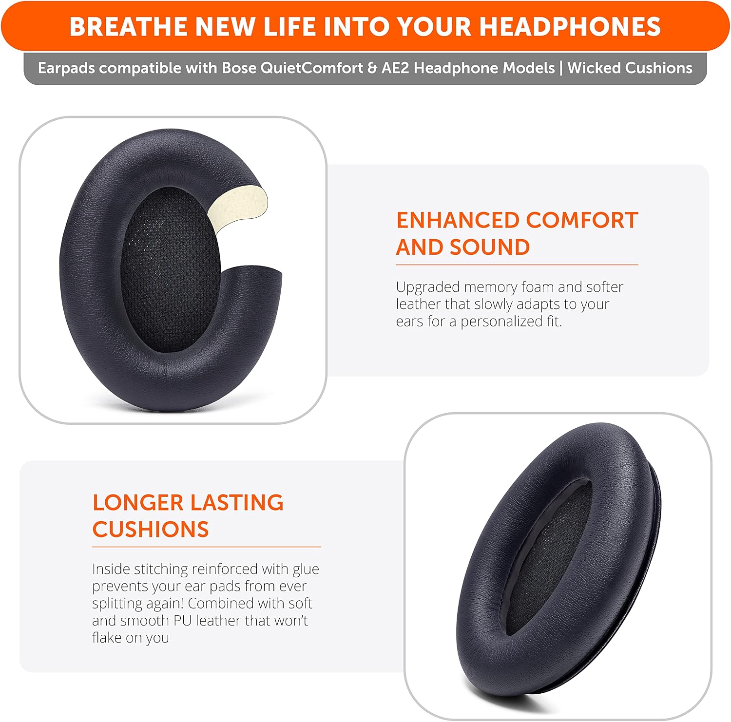 WC PadZ QC15 - Replacement Ear Pads for Bose QuietComfort 15 - Image 5