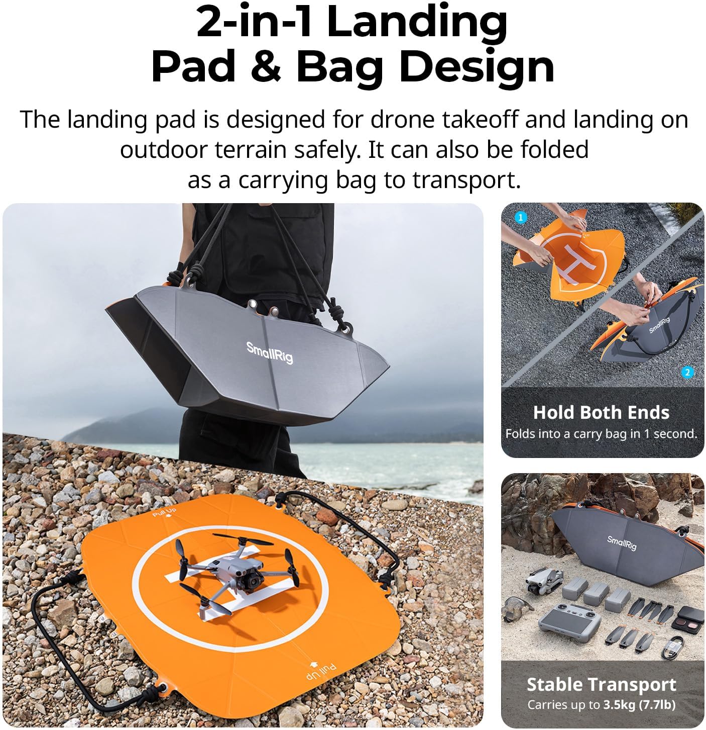 SMALLRIG 75cm Foldable Drone Landing Pad, 2-in-1 Fast-fold C... - Image 3
