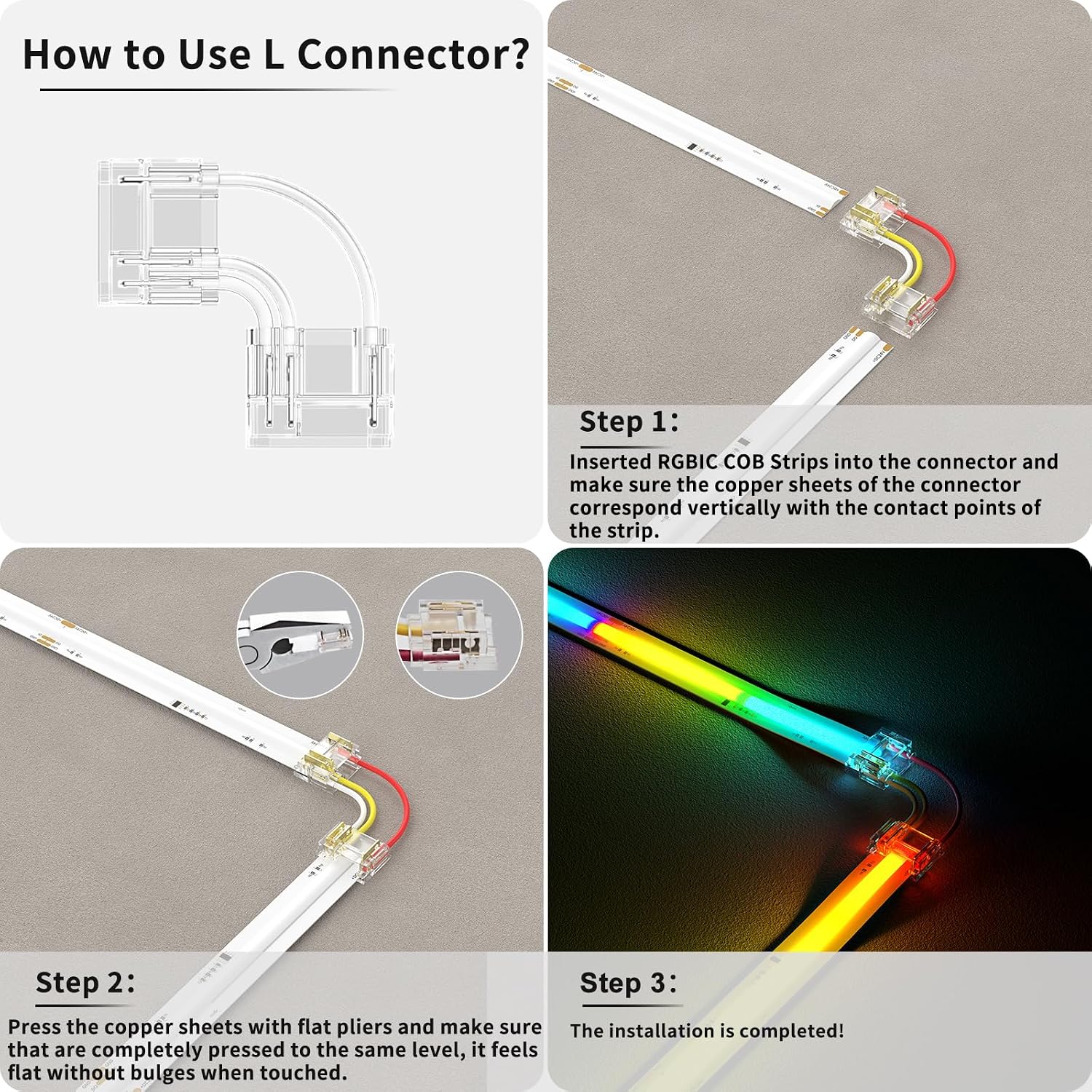 PAUTIX 12mm Connectors for 3-Pin RGB Smart IC COB LED Strip ... - Image 4