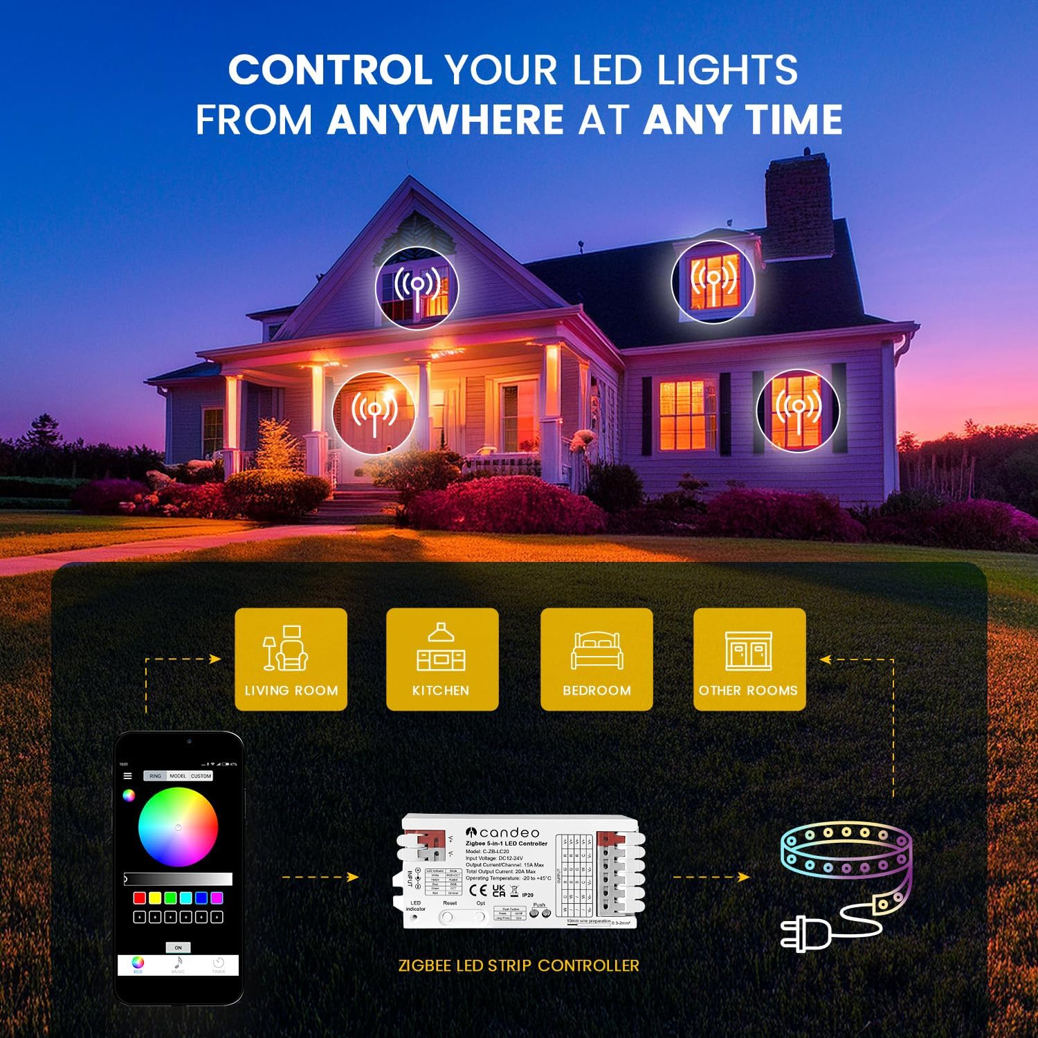 ZigBee LED Strip Controller - Compatible with Home Assistant... - Image 8