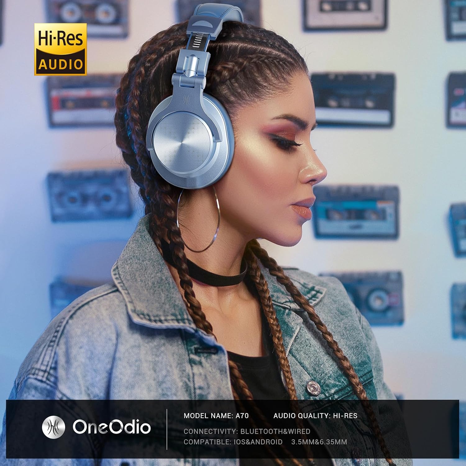 OneOdio A70 Over Ear Bluetooth Headphones, Foldable Wireless... - Image 3