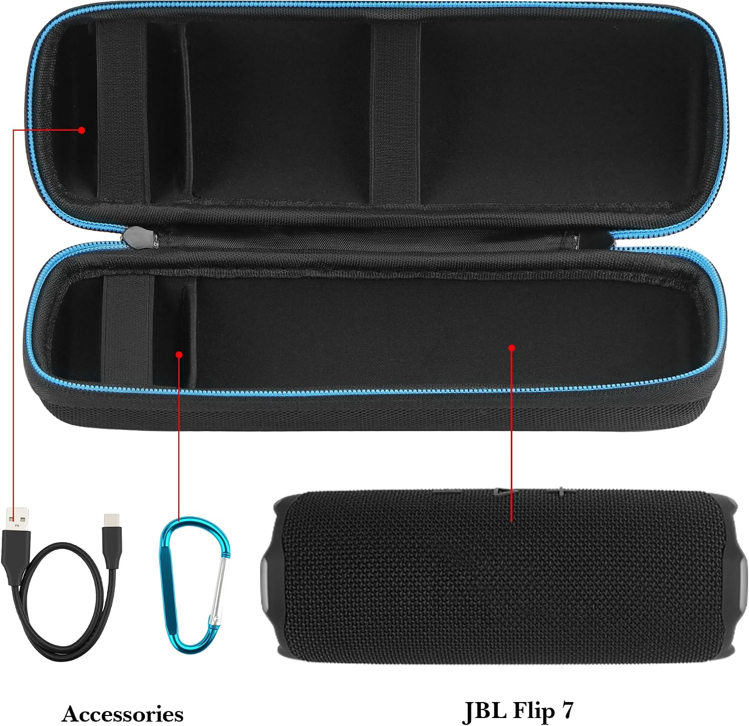 Linkidea Hard EVA Case for JBL Grip, Flip 7/6/5/4/3 Bluetoot... - Image 3