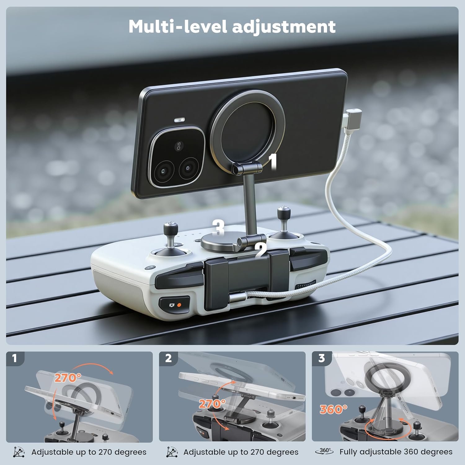 STARTRC Adjustable Magnetic Phone Stand for DJI RC-N/N1/N2/N... - Image 4